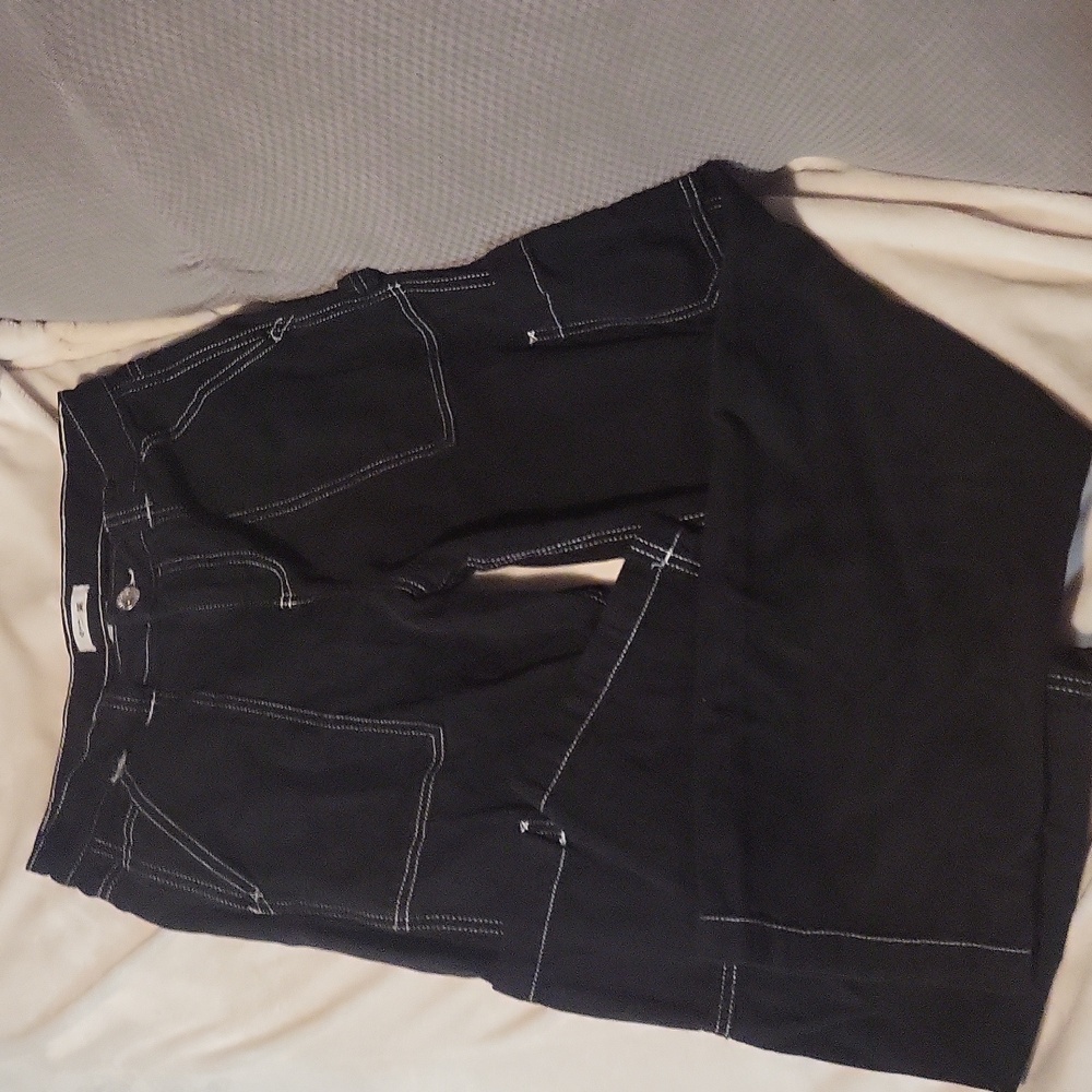 Garage size 1 black straight leg jeans